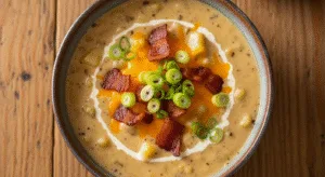 Creamy Baked Potato Soup With Bacon and Cheddar