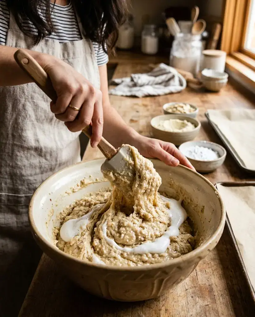 Almond Paste Cookies With a Soft Chewy Center Mixing almond paste cookies batter into a thick glossy dough with almond paste and egg whites