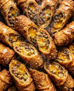 Cheeseburger Egg Rolls for Crispy Party Bites — 30 Min Cheeseburger Egg Rolls for Crispy Party Bites — 30 Min
