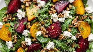 Easy Goat Cheese Beet Salad With Fresh Greens