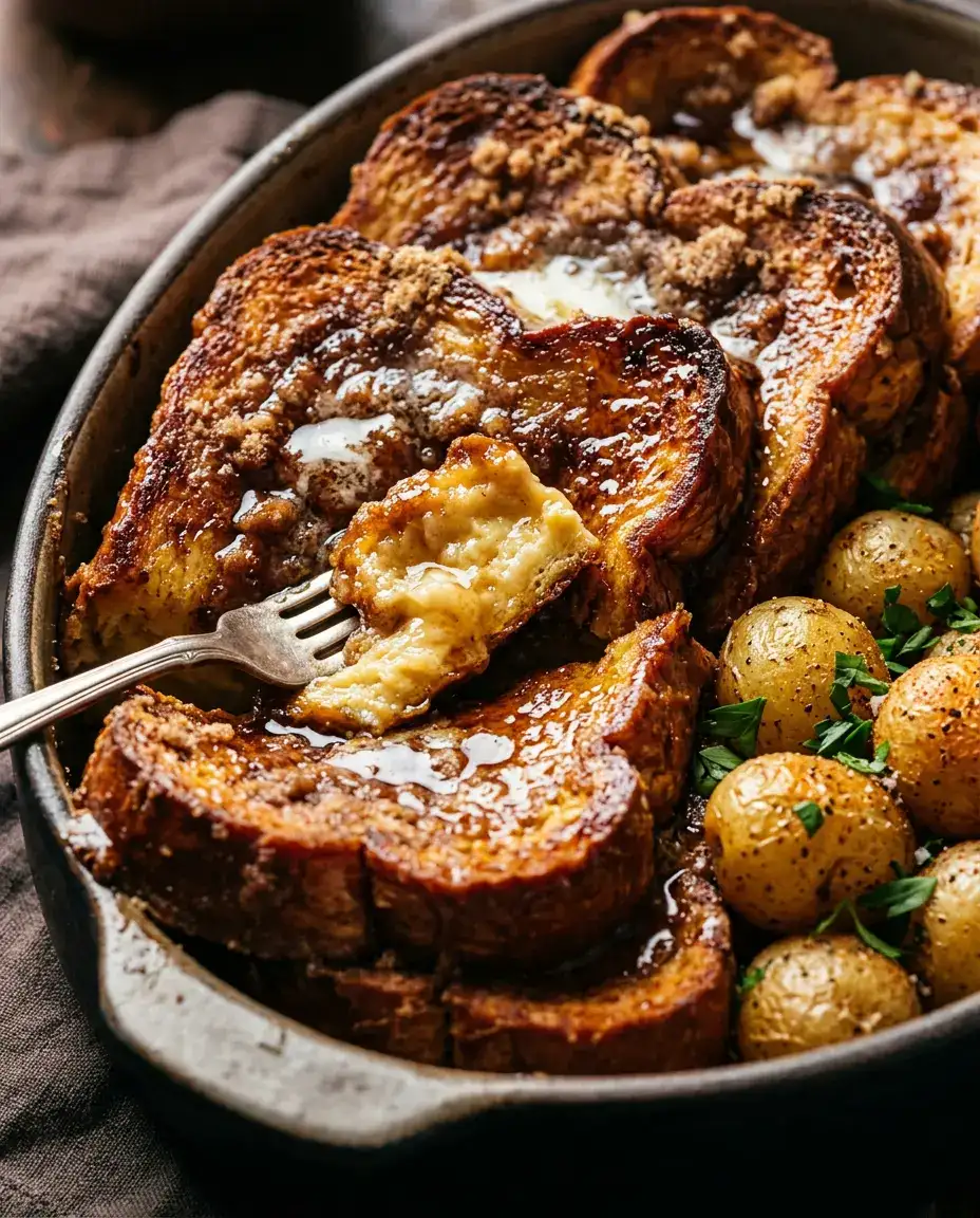 Father's Day Breakfast Ideas Dad Will Love Making Father's Day breakfast French toast served warm with maple syrup, butter, and a fork ready for a bite