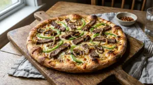 Philly Steak Pizza Loaded With Melty Cheese Philly Steak Pizza Loaded With Melty Cheese