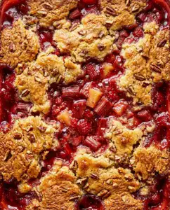 Rhubarb Dump Cake With Crisp Buttery Topping