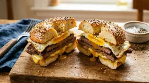 Steak Egg And Cheese Bagel Breakfast Sandwich Steak Egg And Cheese Bagel Breakfast Sandwich