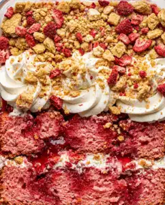 Delicious Strawberry Crunch Cake With Whipped Cream Delicious Strawberry Crunch Cake With Whipped Cream