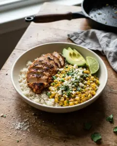 Street Corn Chicken Rice Bowl For Easy Dinners