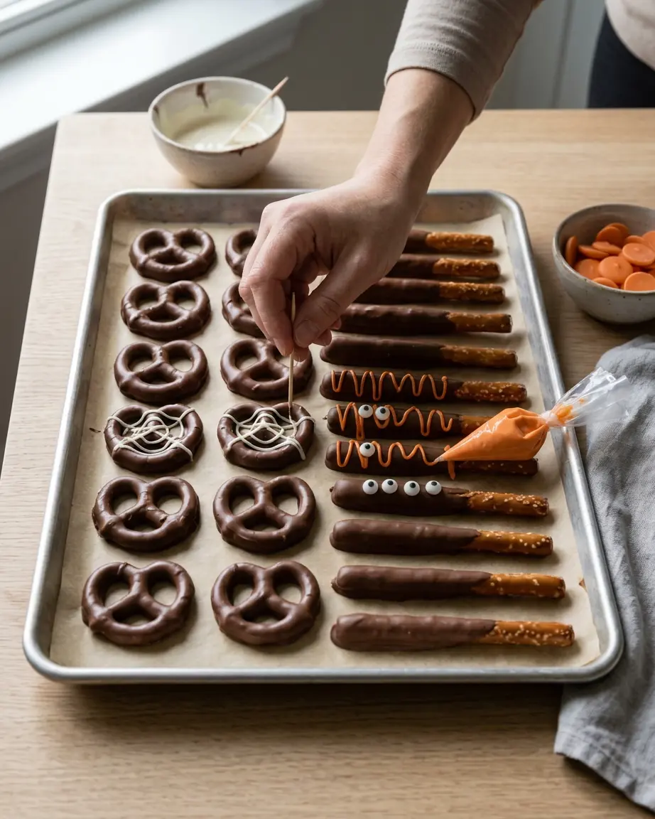 Halloween Pretzels: Make Spooky Chocolate-Dipped Treats Halloween Pretzels