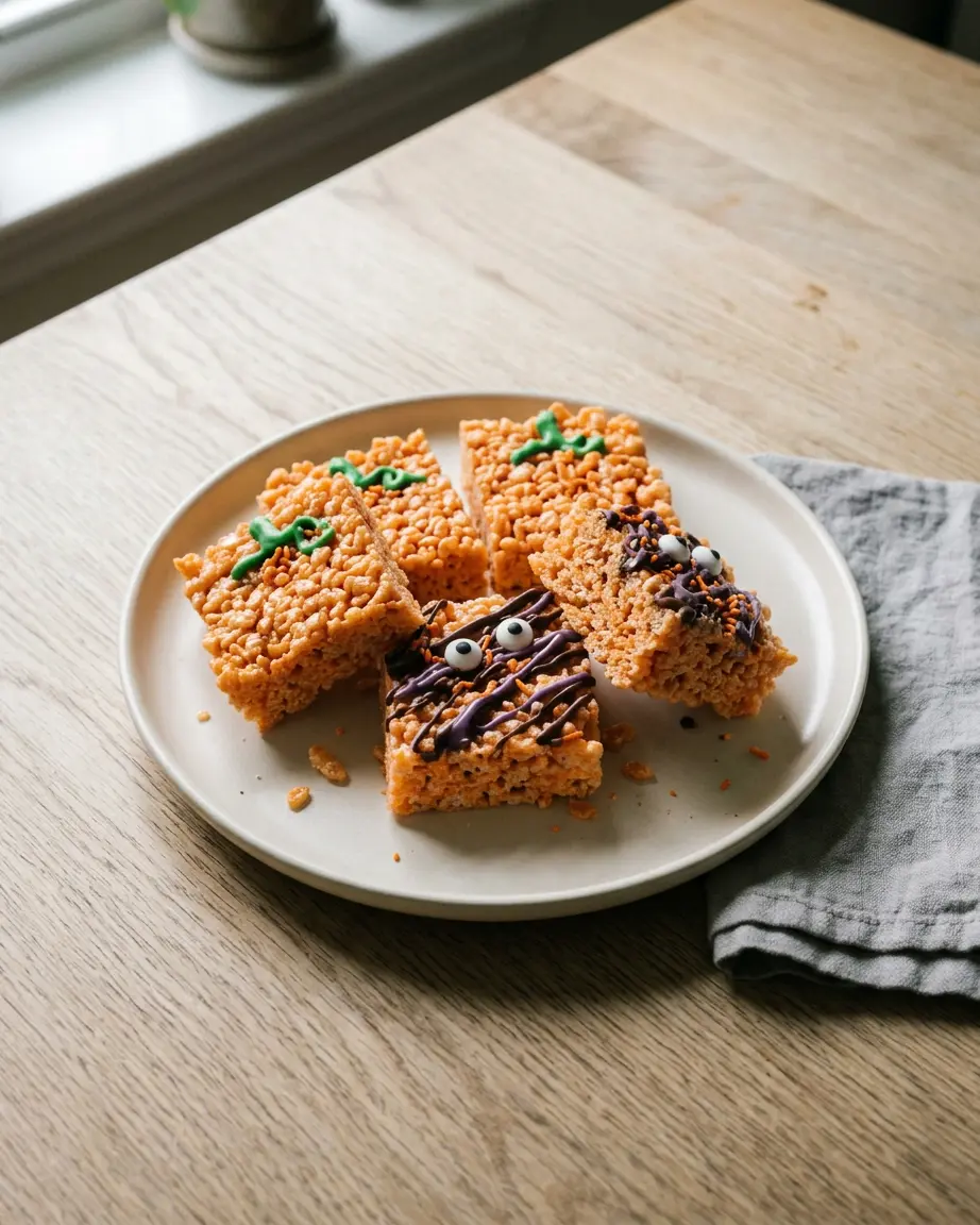 Halloween Rice Krispie Treats With Spooky Fun Shapes Halloween Rice Krispie Treats